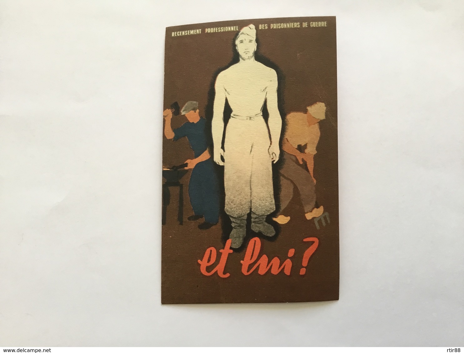 Carte Recensement Professionnel Des Prisonniers De Guerre état Français - 1939-45