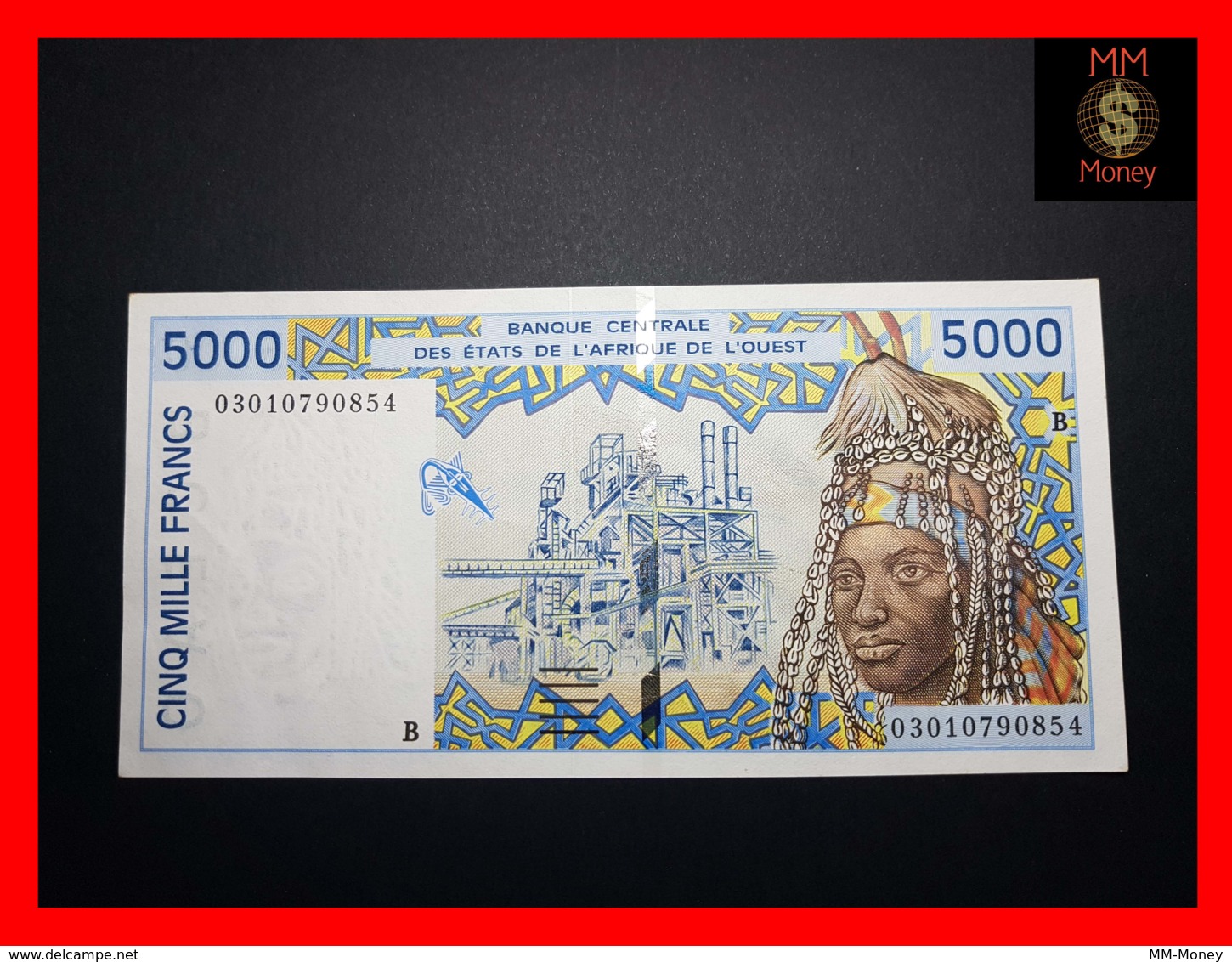 WEST AFRICAN STATES "B  Benin"   5.000 5000 Francs 2003  P. 213 Bm  AUNC - West-Afrikaanse Staten