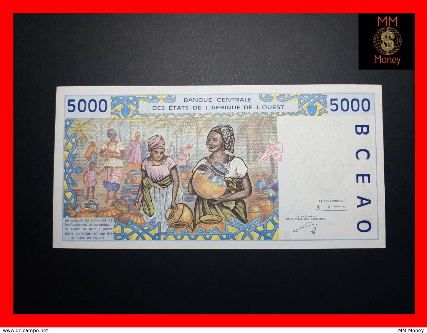 WEST AFRICAN STATES "B  Benin"   5.000 5000 Francs 2003  P. 213 Bm  AUNC - Estados De Africa Occidental