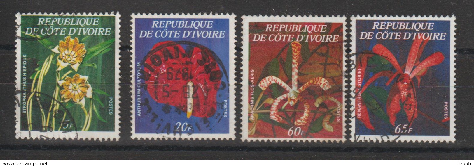 Cote D'Ivoire 1978 Série Orchidées 462A-D 4 Val Oblit/used - Côte D'Ivoire (1960-...)