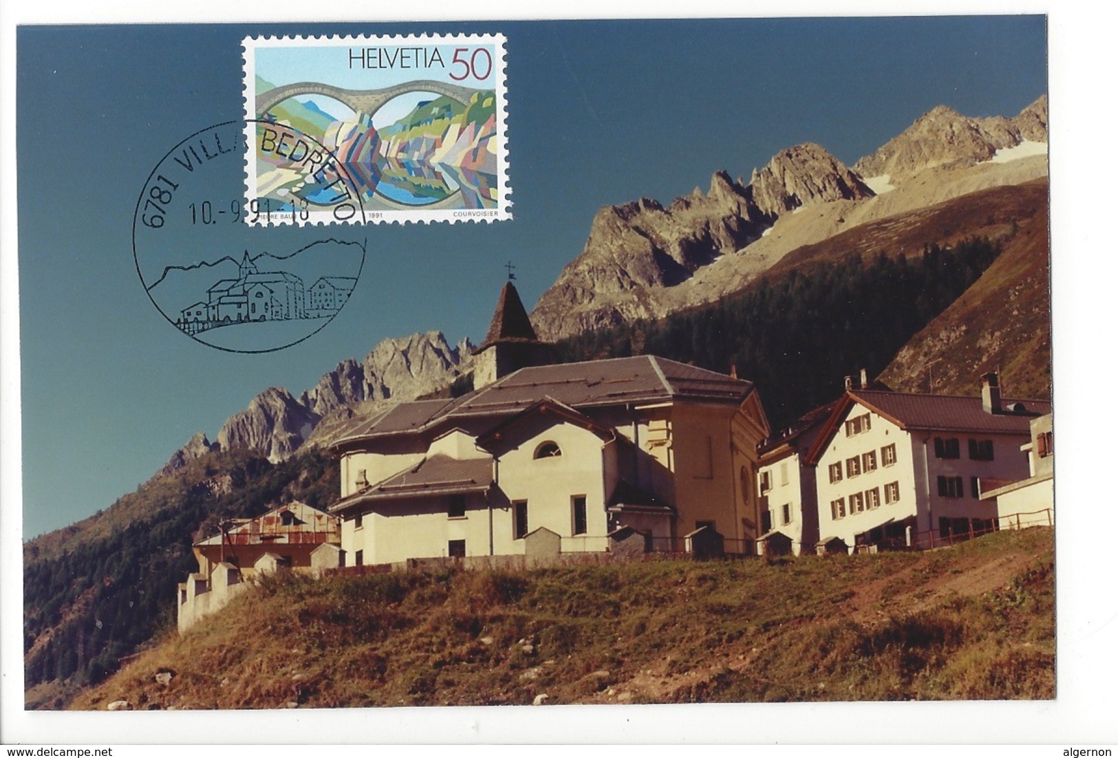 24556 - Carte Maximum Villa Bedretto 10.09.1991 - Bedretto