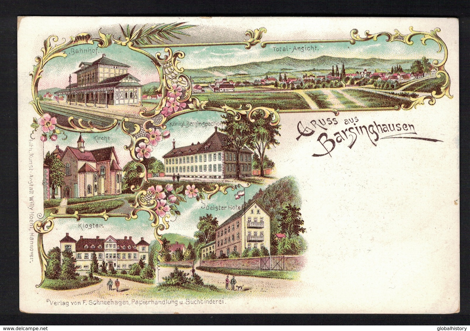 DF2286 - BARSINGHAUSEN - BAHNHOF LITHO 1900 - MULTI VIEW PC - Barsinghausen