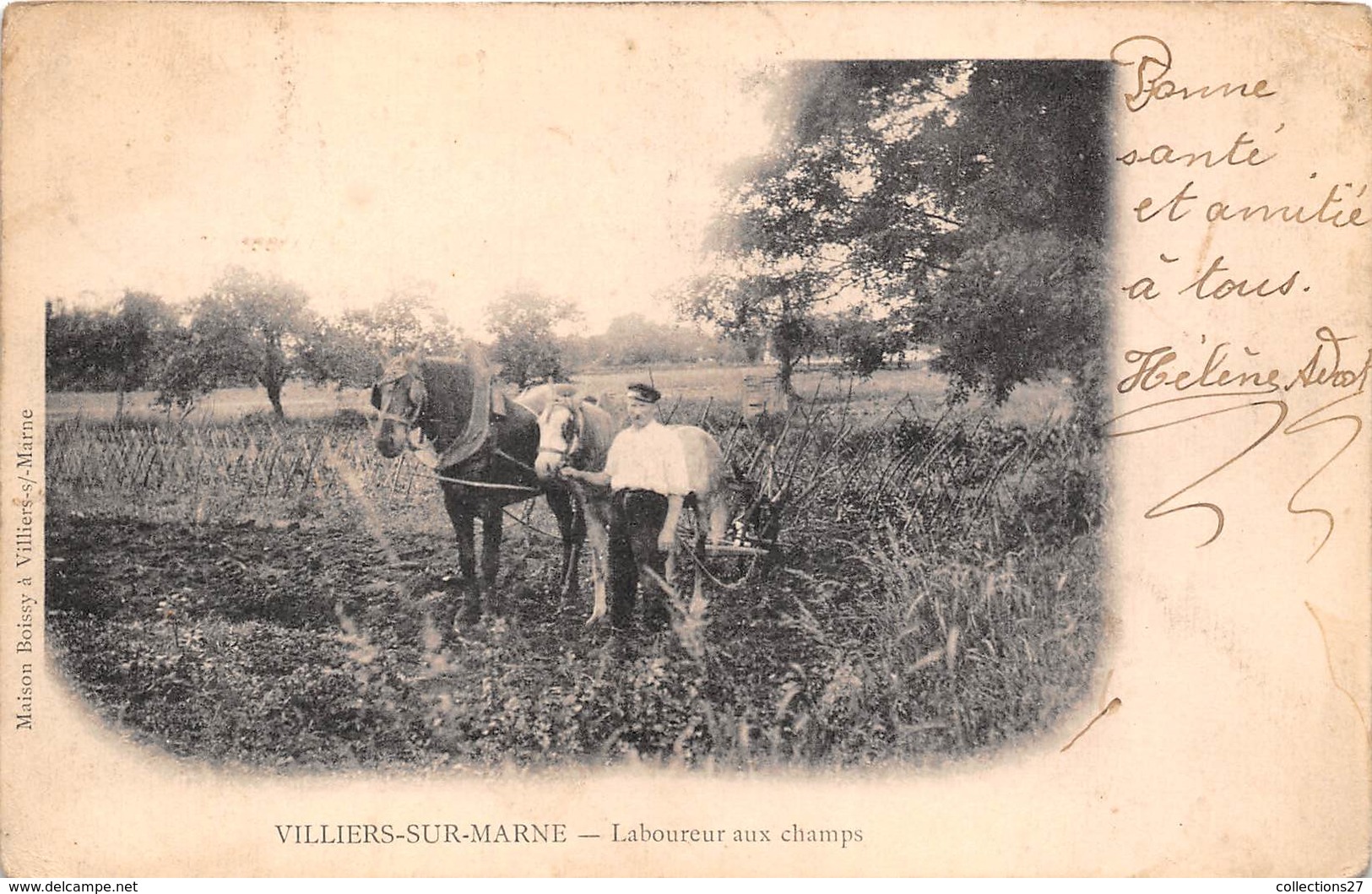 94-VILLIERS-SUR-MARNE- LABOUREUR AUX CHAMPS - Villiers Sur Marne