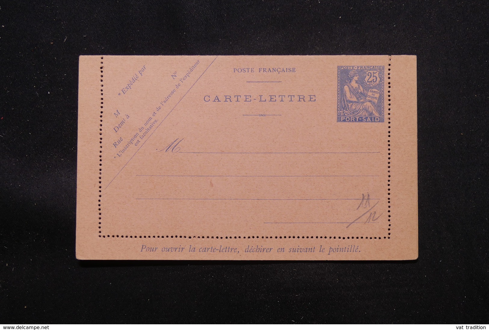 PORT SAÏD - Entier Postal ( Carte Lettre ) Au Type Mouchon 25ct, Non Circulé - L 57907 - Cartas & Documentos