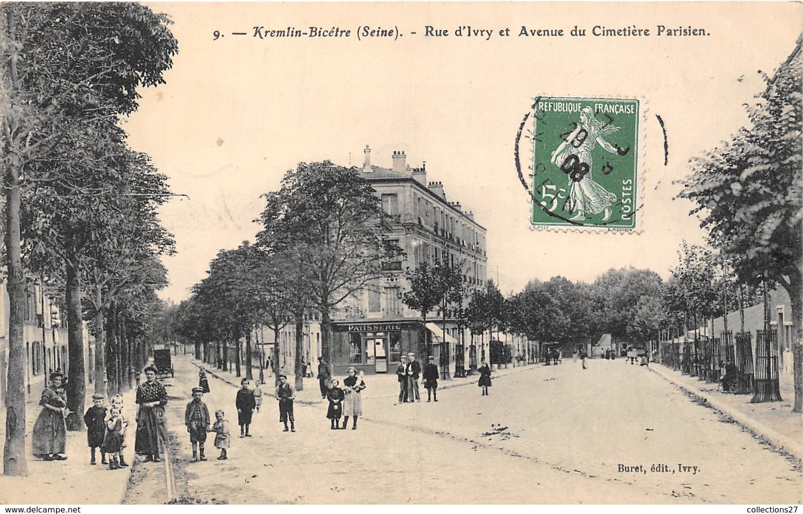 94-KREMLIN-BICÊTRE-RUE D'IVRY ET AVENUE DU CIMETIERE PARISIEN - Kremlin Bicetre