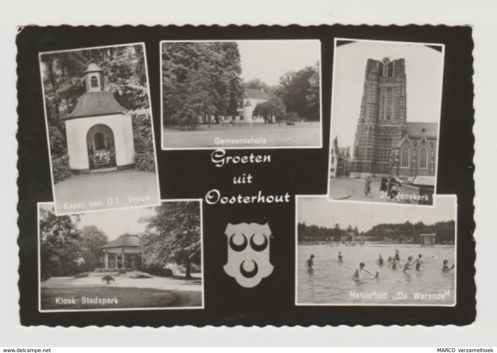 Postcard - Ansichtkaart Sint Janskerk-gemeentehuis Groeten Uit  Oosterhout (NL) 1962 - Oosterhout