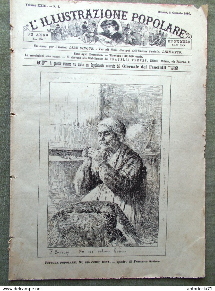 L'illustrazione Popolare 3 Gennaio 1886 Vita Operaia Ballotondo Sardegna Amicis - Ante 1900