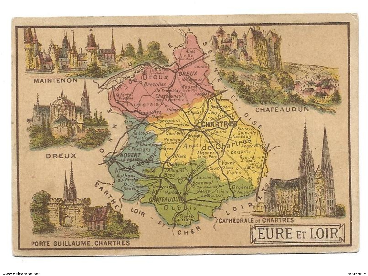 CHROMO Chicorée BELLE JARDINIERE BERIOT - Carte Géographique EURE Et LOIR - Duroyon & Ramette