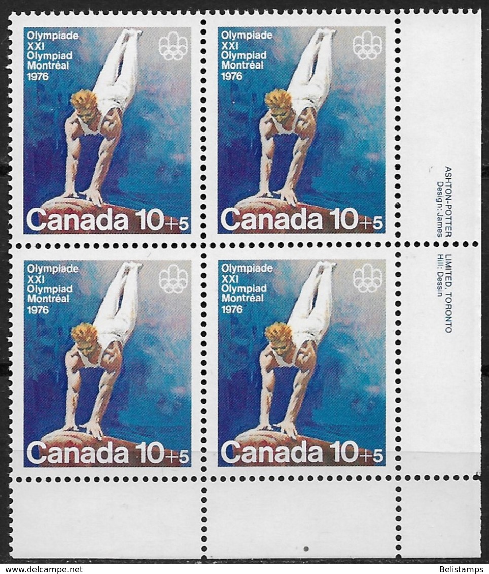 Canada 1976. Scott #B11 Block (MNH) Montreal Olympic Games, Vaulting - Nuevos