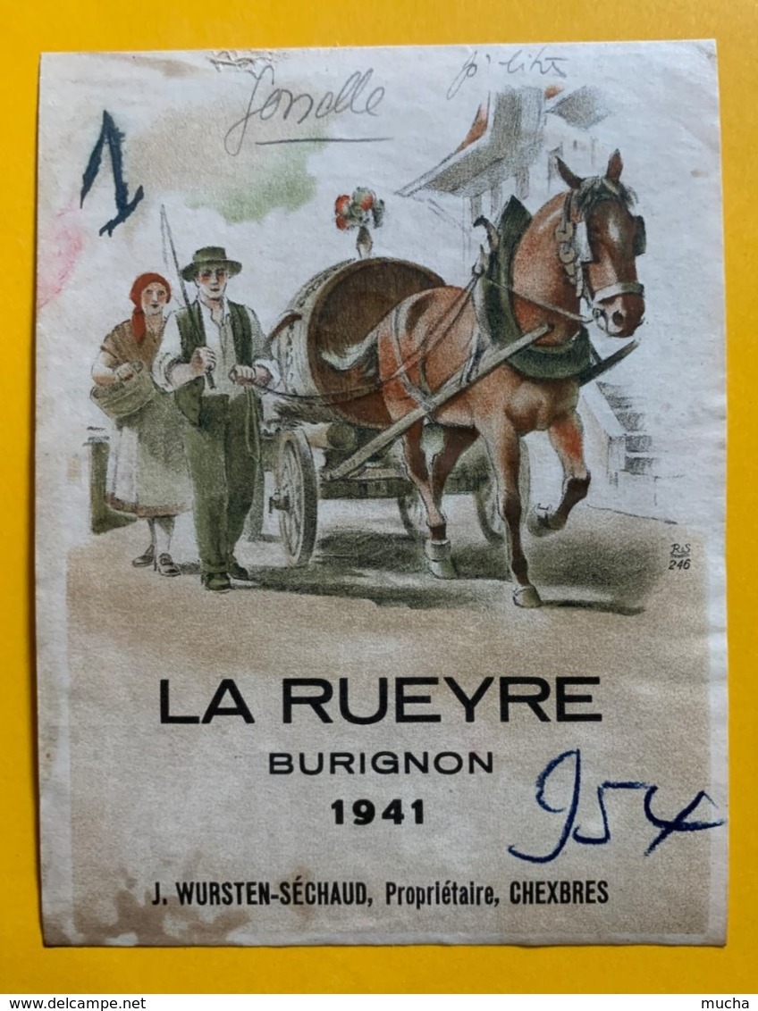 13382 -  La Rueyre Burignon 1941 J.Wursten-Séchaud Chexbres - Sonstige & Ohne Zuordnung
