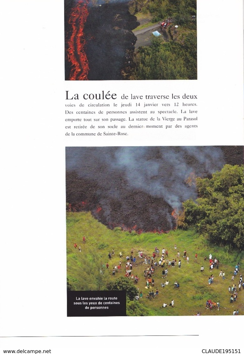 LA FOURNAISE ERUPTION DE 5-16 JANVIER 2002  ET  DINA CYCLONE A L' ILE DE LA REUNION   22-23 JANVIER 2002 - Outre-Mer