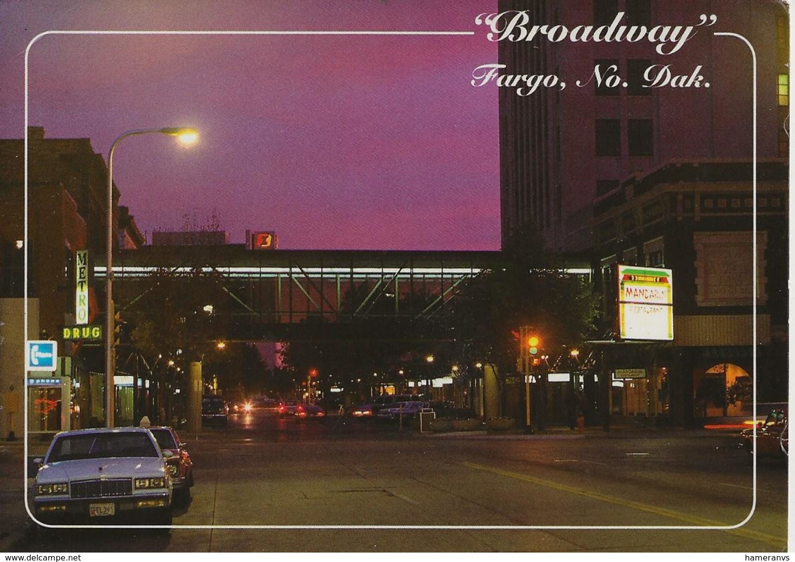 Broadway - Fargo - Night Street Scene - North Dakota- H6535 - Fargo