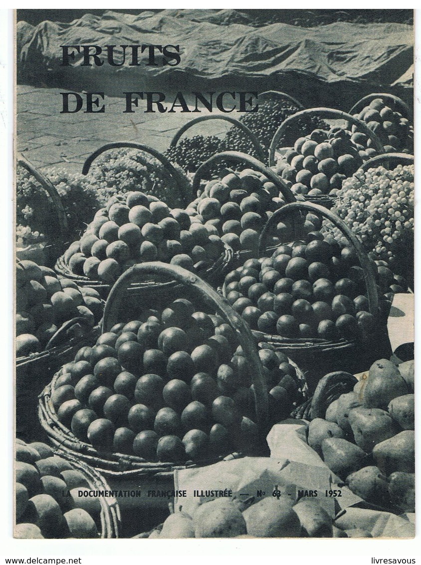 Scolaire La Documentation Française Illustrée N°63 De Mars 1952 Fruits De France - Cuisine & Vins