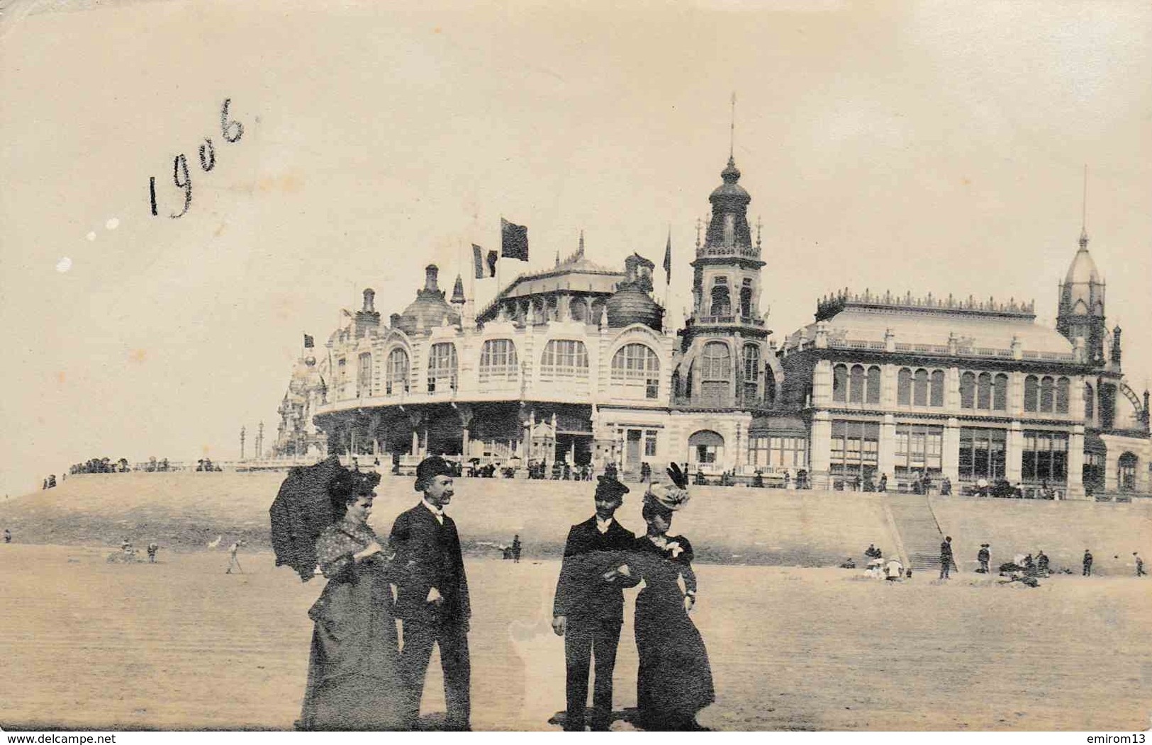 Oostende Carte Photo Plage Et Casino 1906 - Oostende