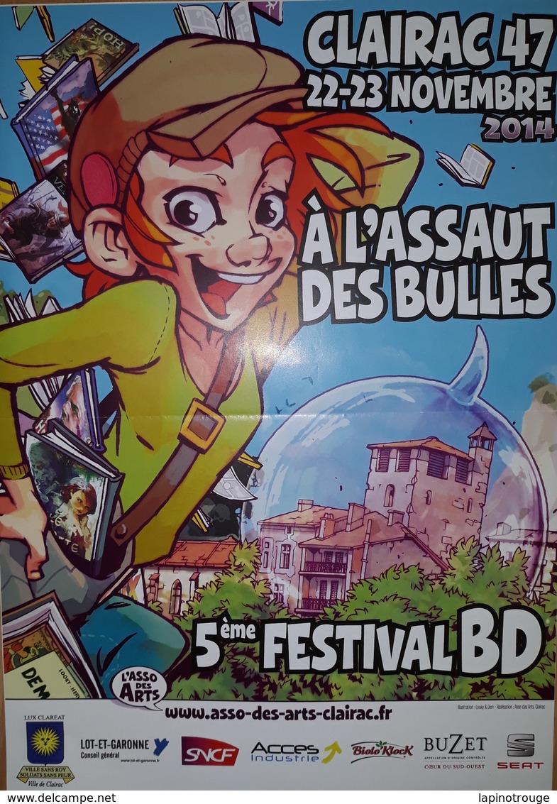 Affiche LOOKY & DEM Festival BD Clairac 2014 (La Geste Des Chevaliers Dragons - Affiches & Offsets
