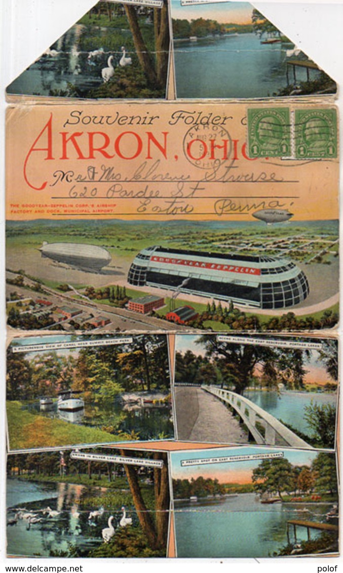 AKRON - Ohio - Carnet Dépliant 32 Vues - Ballons - Bateaux ....   (118906) - Akron