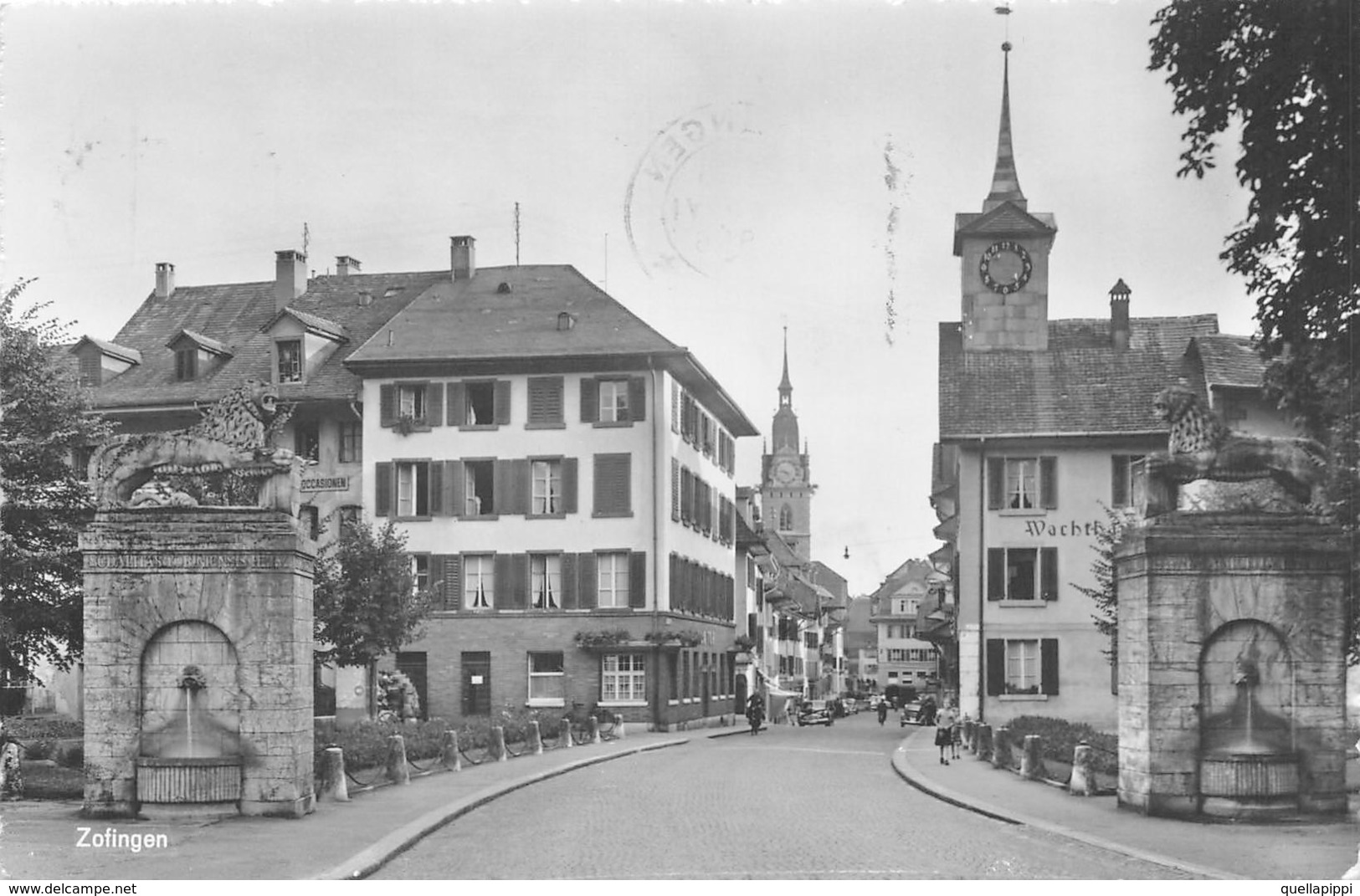 010213 "SVIZZERA - ZOFINGEN" ANIMATA. CART  SPED 1956 - Zofingen