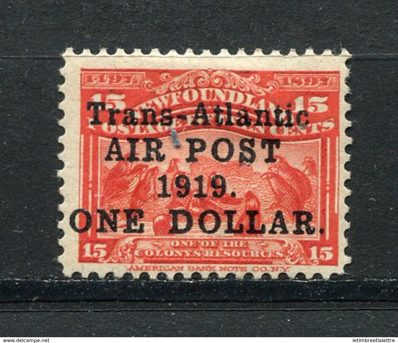 Terre Neuve - Poste Aérienne - N° 2a * - Neuf Avec Charnière - Sans Virgule - Signé - 1908-1947