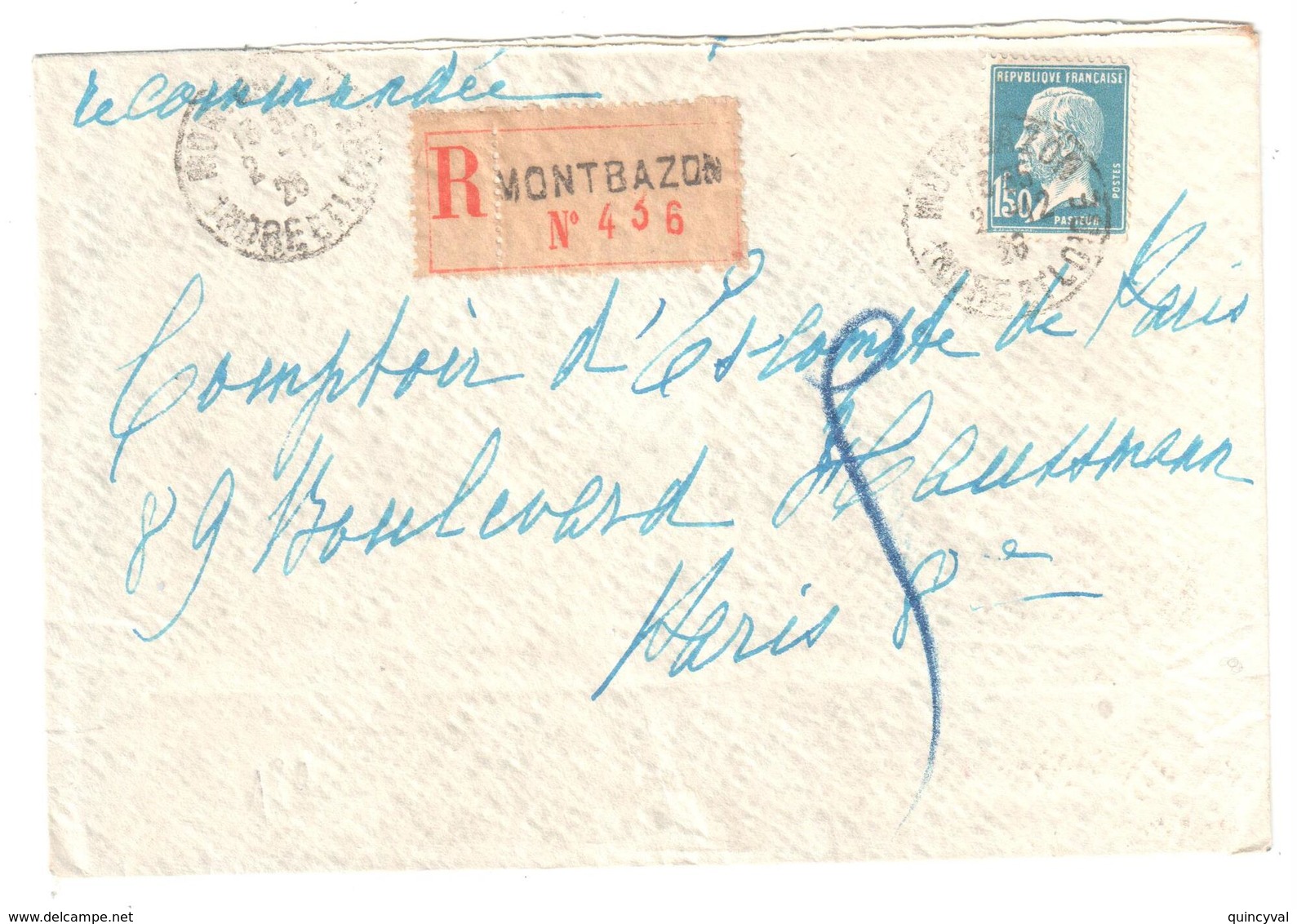MONTBAZON Indre Et Loire Lettre Recommandée 1,50 F Yv 181 - Covers & Documents