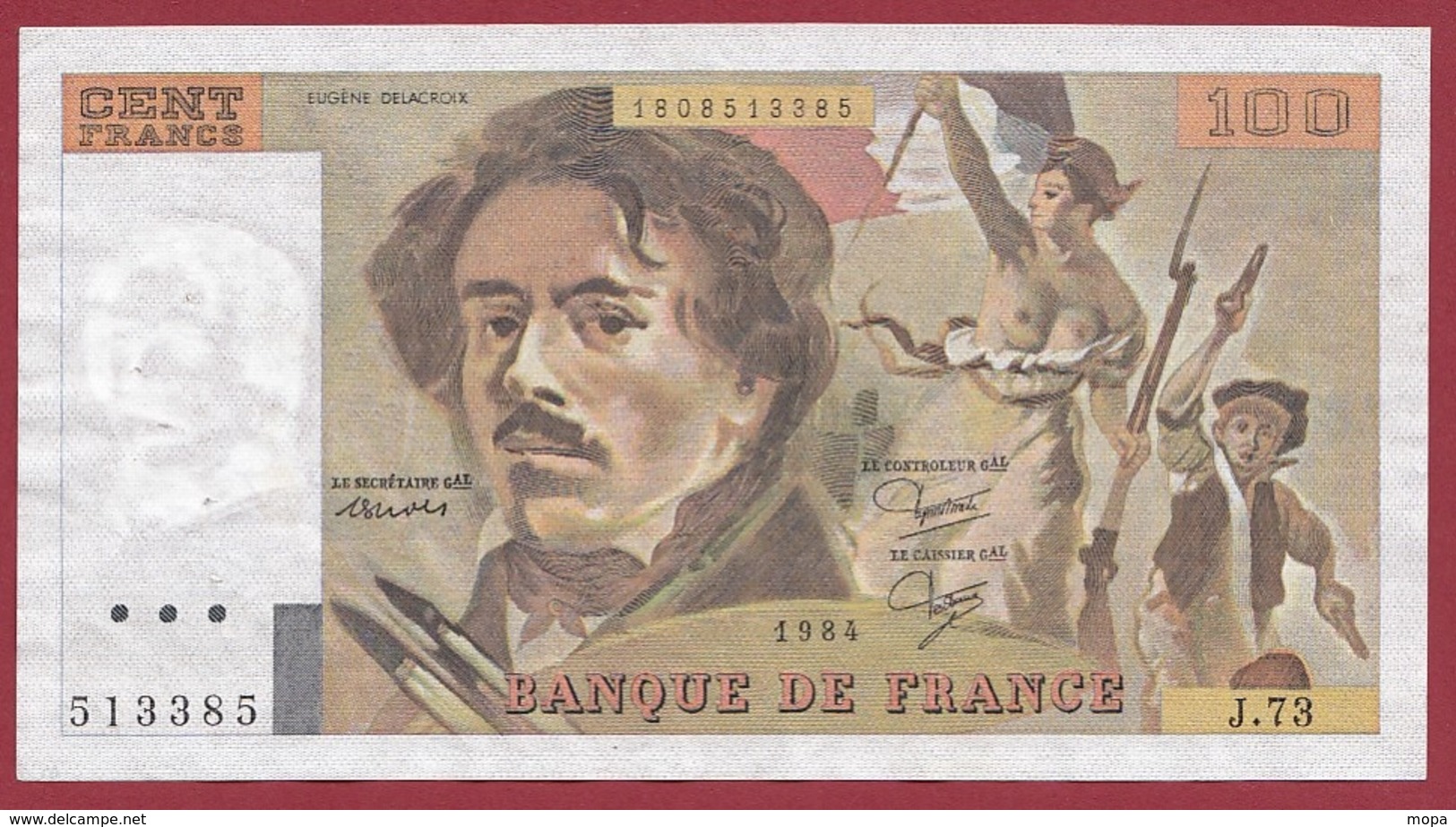 100 Francs "Delacroix" 1984 ---SUP-----ALPH.J.73 - 100 F 1978-1995 ''Delacroix''