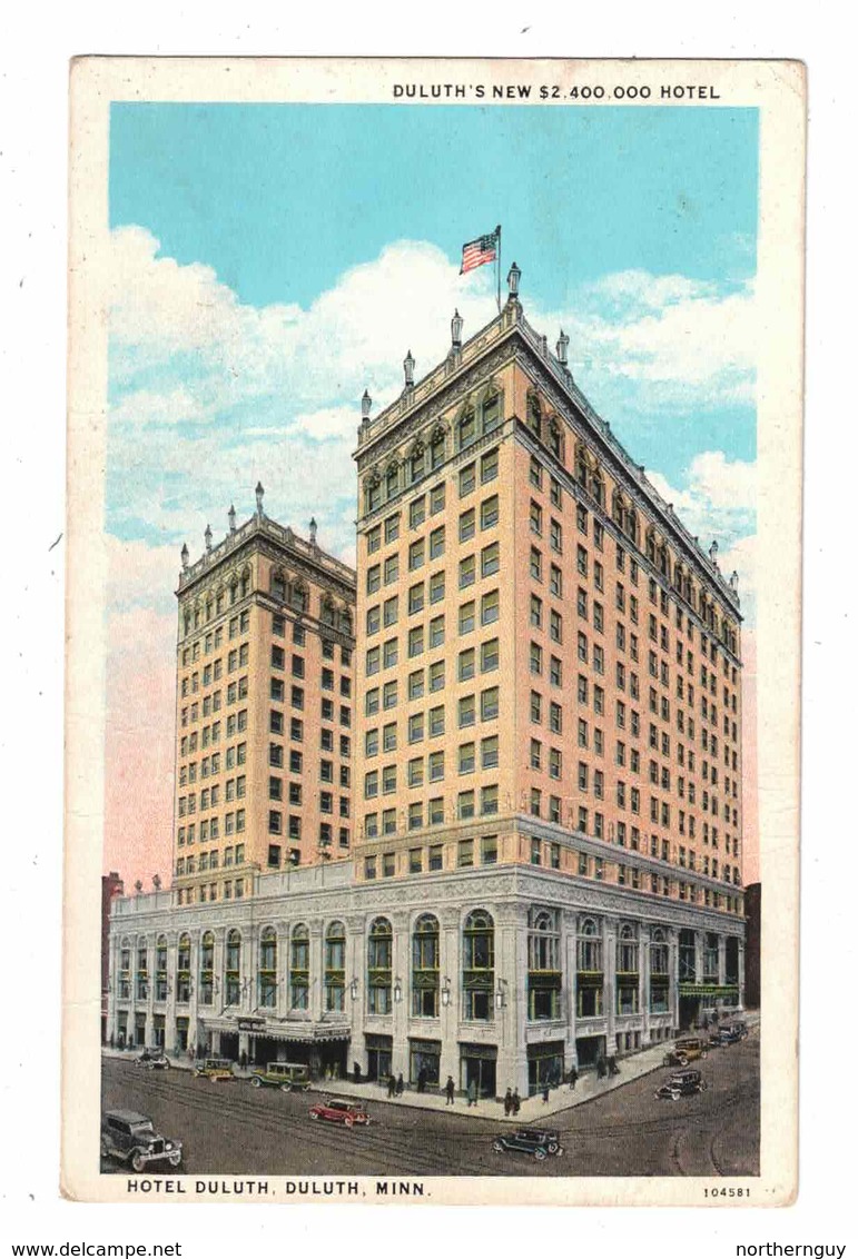 Duluth, Minnesota, USA, Hotel Duluth, Duluth's New $2,400,00 Hotel, Old White Border Postcard - Duluth