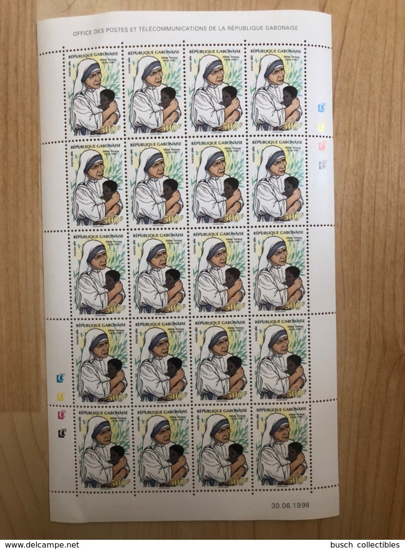 Gabon Gabun 1998 Mi. 1418 SHEET Mère Teresa Mutter Mother Of Calcutta 20 Stamps  MNH** - Mother Teresa