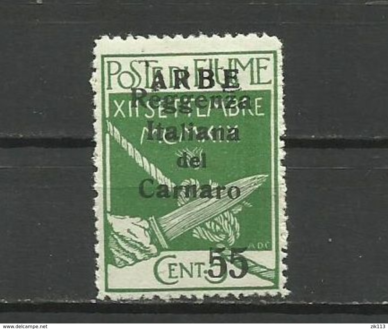 Fiume , ARBE 1920 - Mi. 25 II, MH - Arbe & Veglia