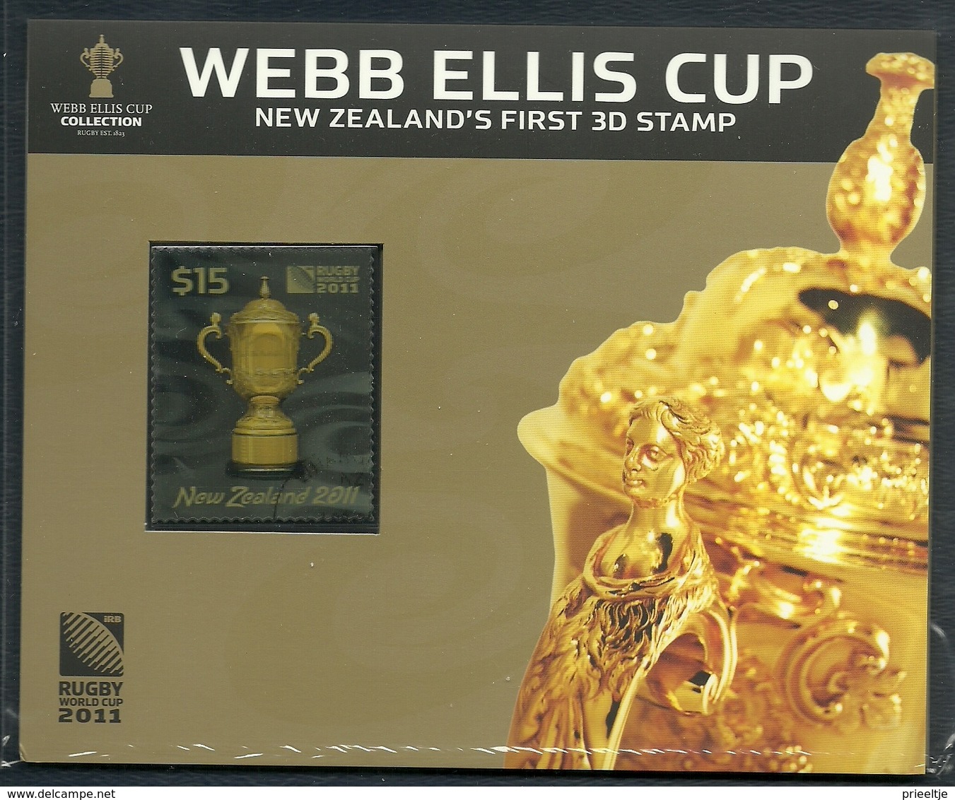 New Zealand 2011 Web Ellis Cup 3D Stamp In Special Map  Y.T. 2747 (0) - Blocs-feuillets