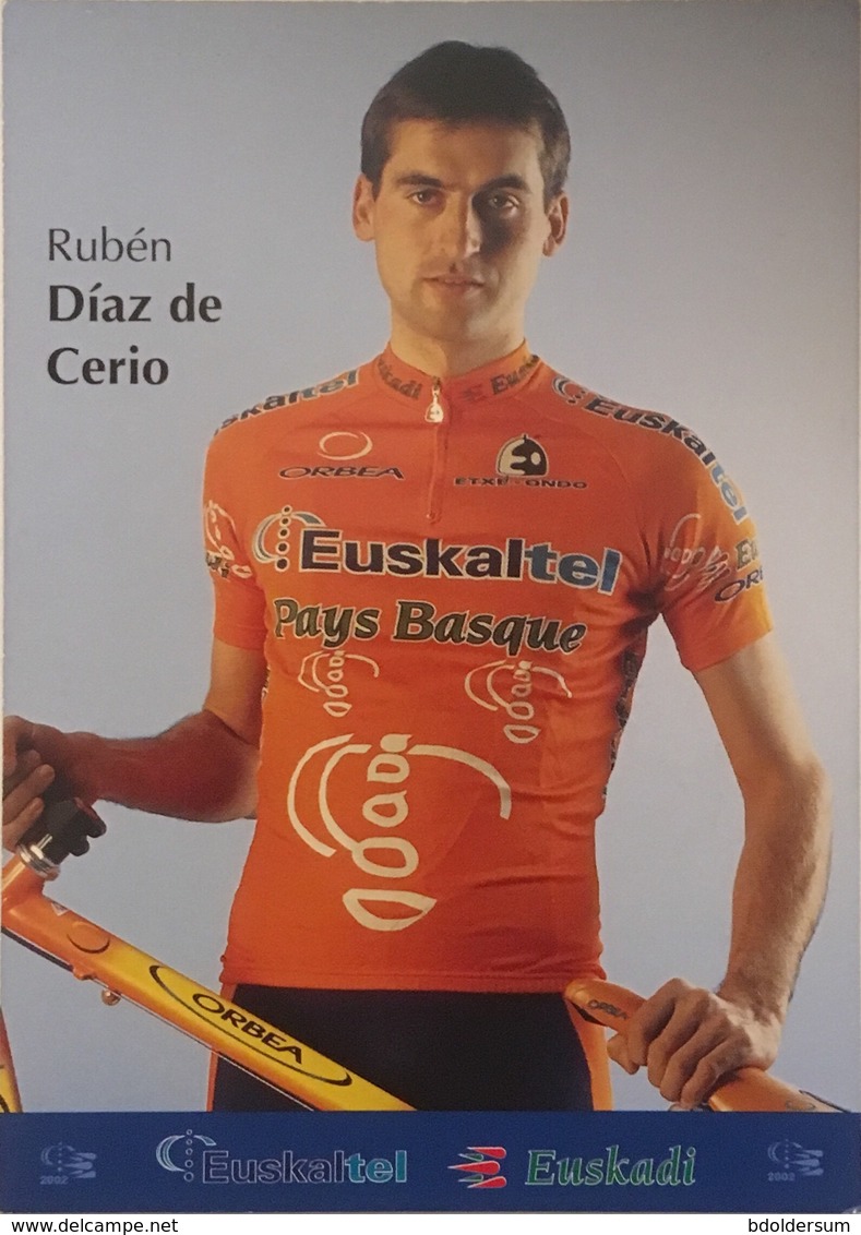 Postcard Ruben Diaz De Cerio (serie With Bicycle) -  Euskaltel - Euskadi  - 2002 - Ciclismo