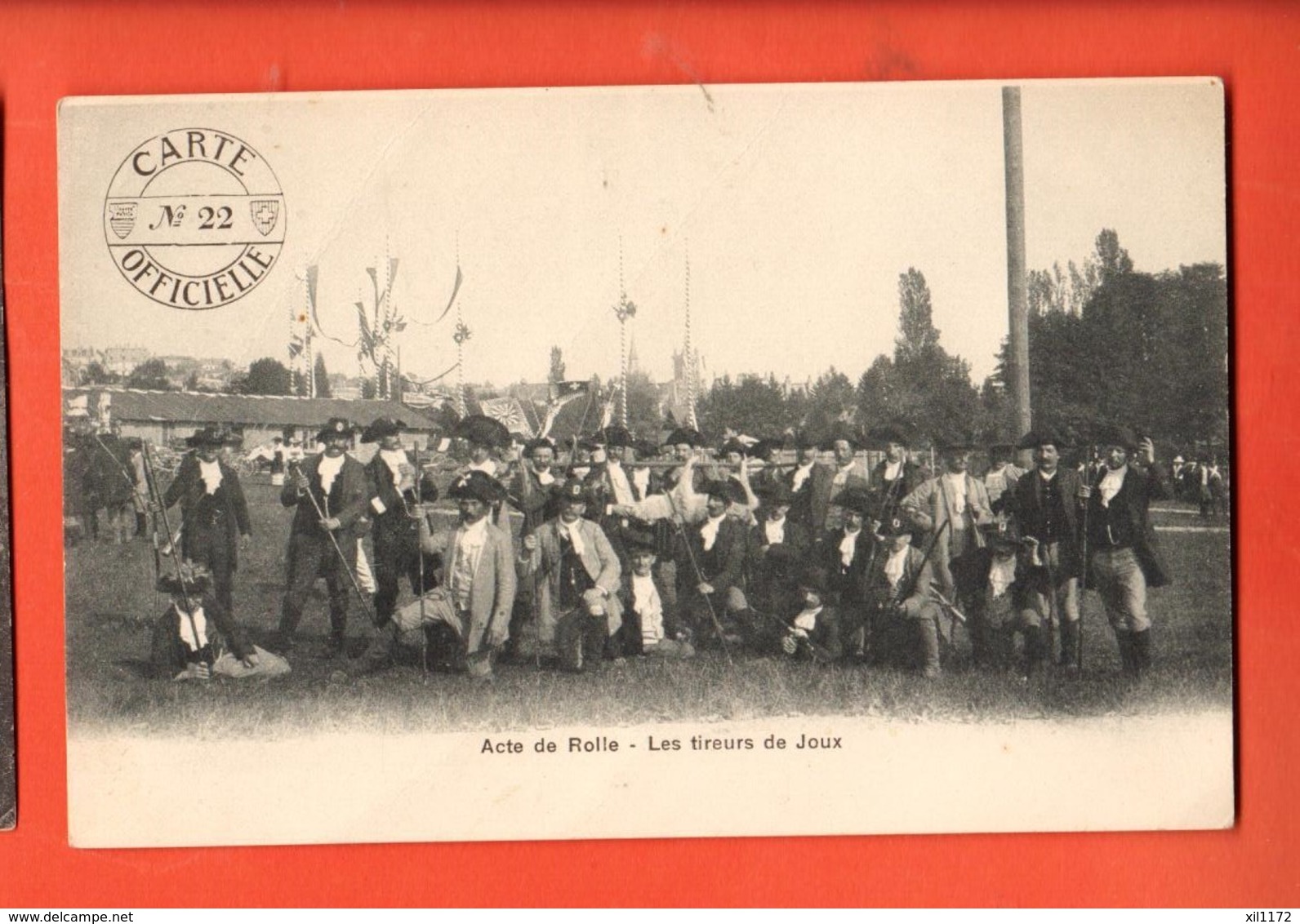 DJR-26  Acte De Rolle, Reconstitution. Les Tireurs De Joux. Carte Officielle Du Centenaire. Précurseur,non Circulé - Rolle