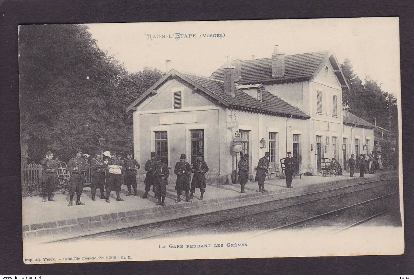 CPA Vosges 88 Raon L'Etape Gare Chemin De Fer Grèves Politique Social Non Circulé - Raon L'Etape
