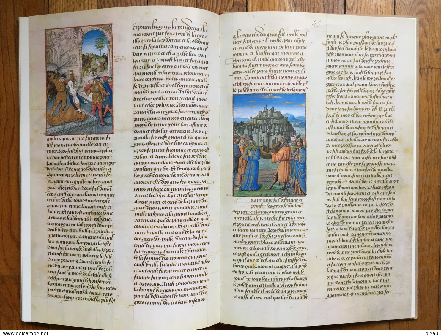 (manuscrit, Troie) Histoire De La Destruction De Troye La Grant. Reproduction Du Manuscrit Illustré D'enluminures, 1973. - Histoire