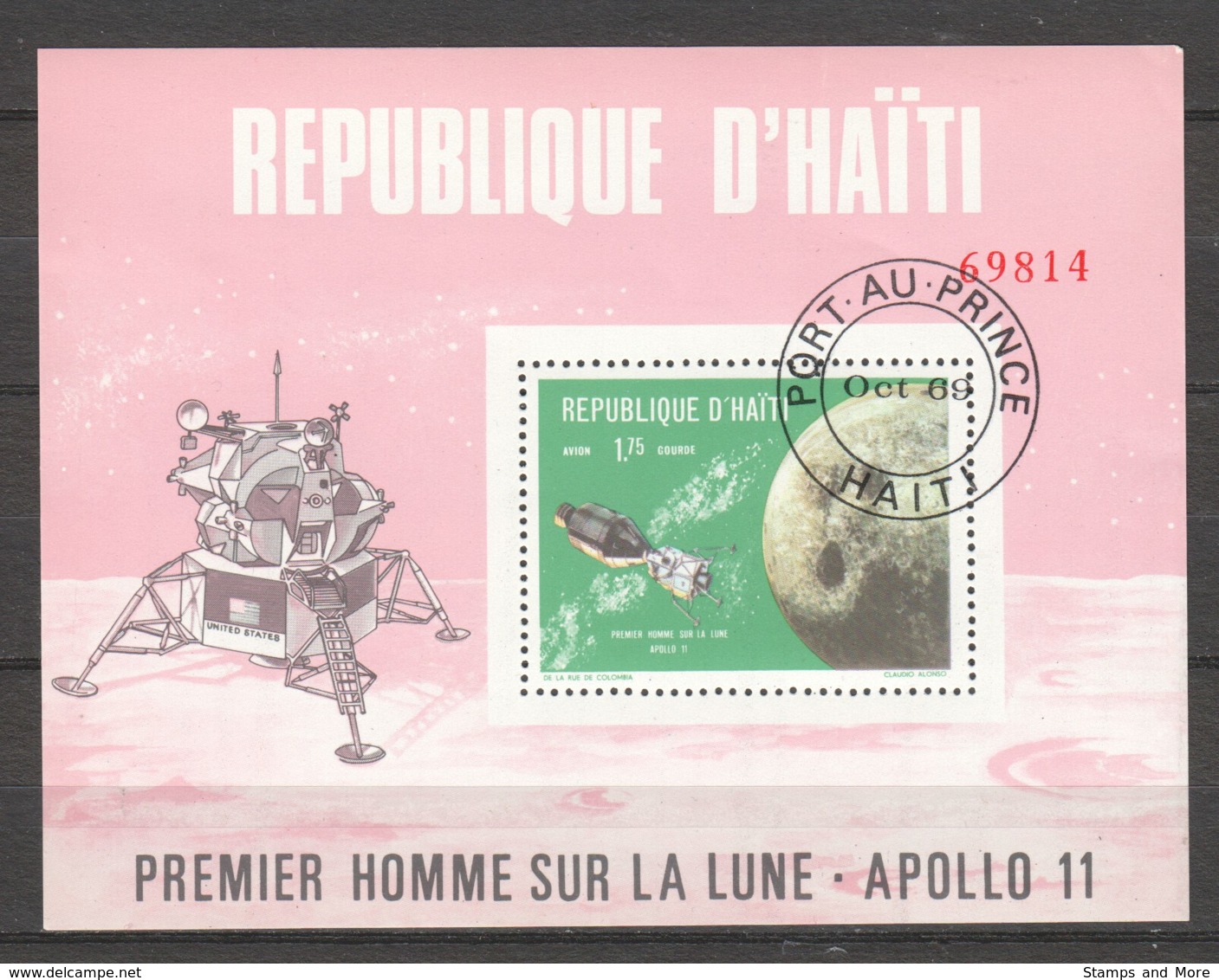 Haiti 1969 Mi Block 39 APOLLO 7 + 8 MISSIONS - North  America