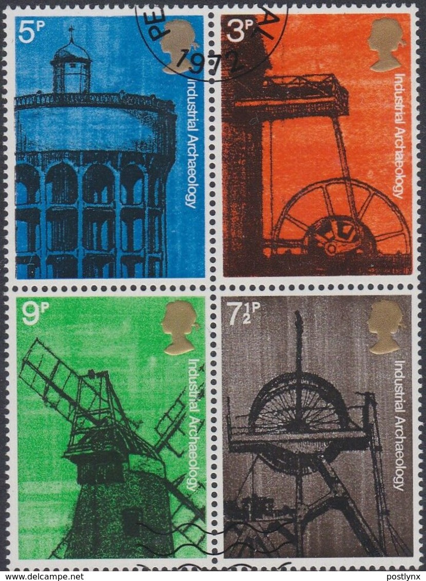 GREAT BRITAIN 1972 Industry Perf.ESSAY.4-BLOCK - Ensayos, Pruebas & Reimpresiones