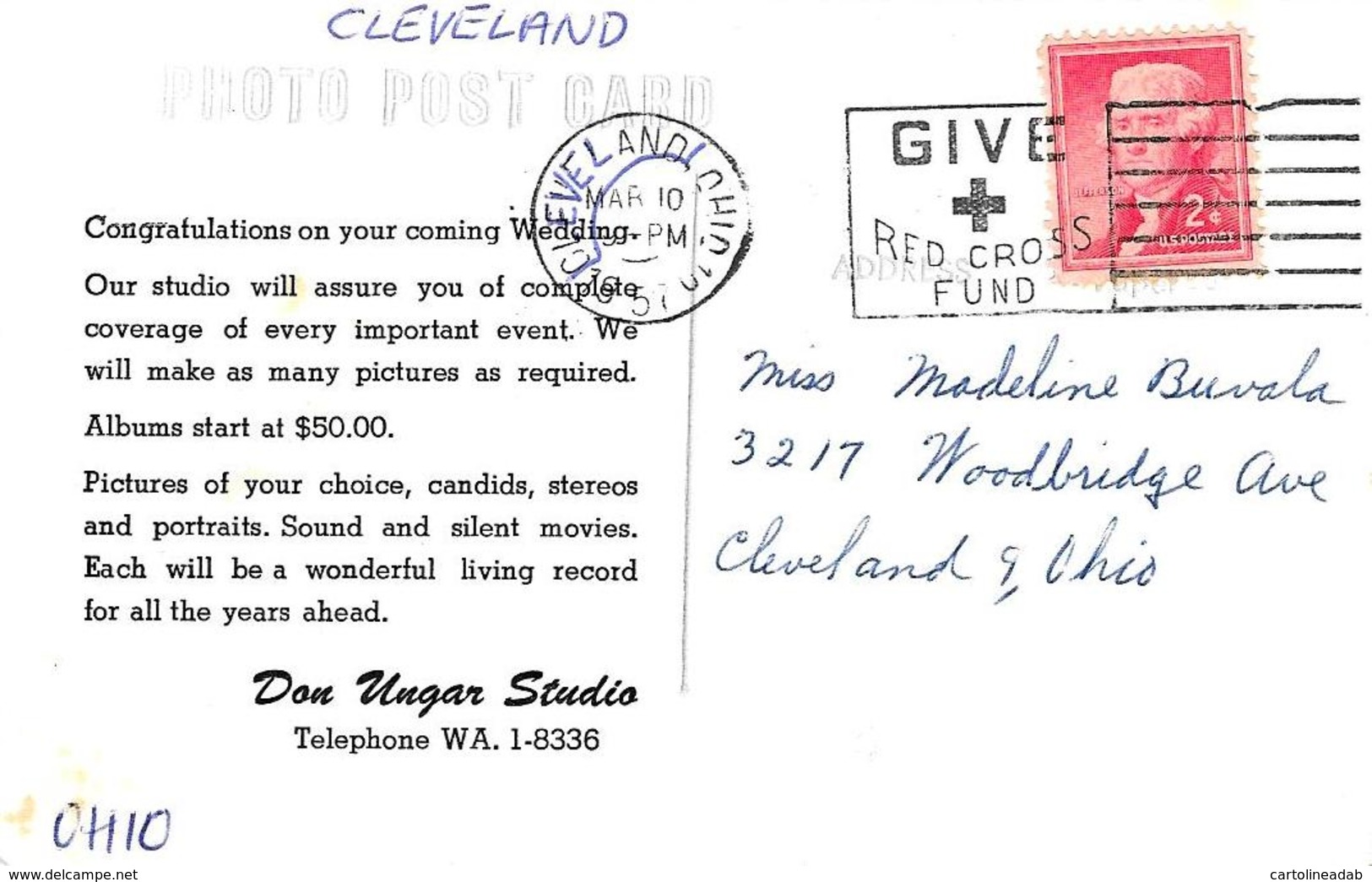[DC12133] CPA - UNITED STATES - OHIO - CLEVELAND - CONGRATULATION ON YOUR COMING WEDDING - Viaggiata 1957 - Cleveland