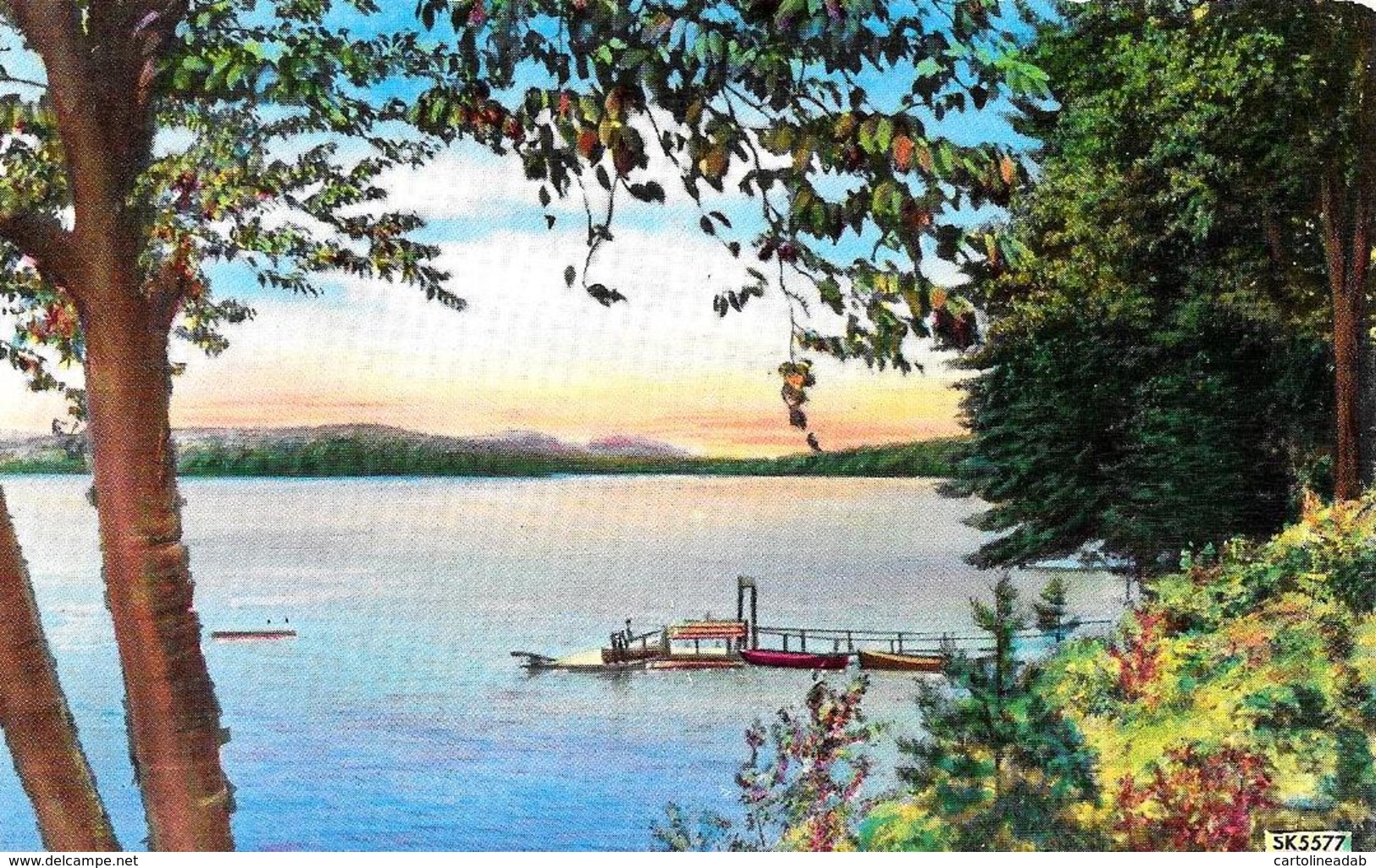 [DC12142] CPA - UNITED STATES - NEW YORK CITY - GENERAL VIEW OF FOURTH LAKE CENTRAL ADIRONDACK- Non Viaggiata - Adirondack