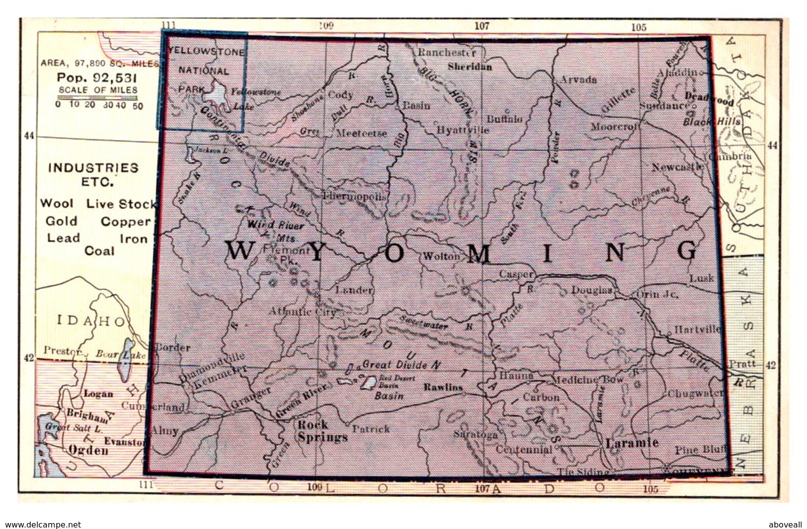 Wyoming  Map - Yellowstone