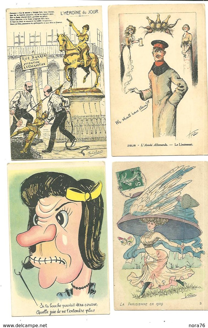 Lot 12 CPA "fantaisies" Varia:humour,satyriques,ect.....voir Scans - 5 - 99 Postcards