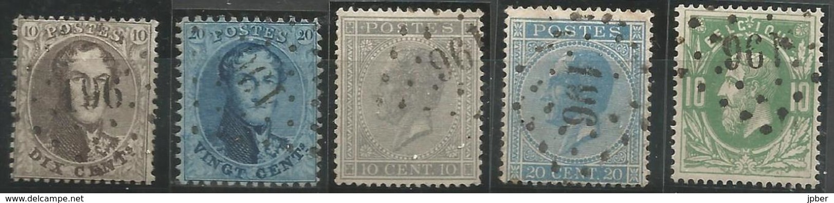 BELGIQUE - Oblitération(s) LP196 JEMAPPES - Postmarks - Points