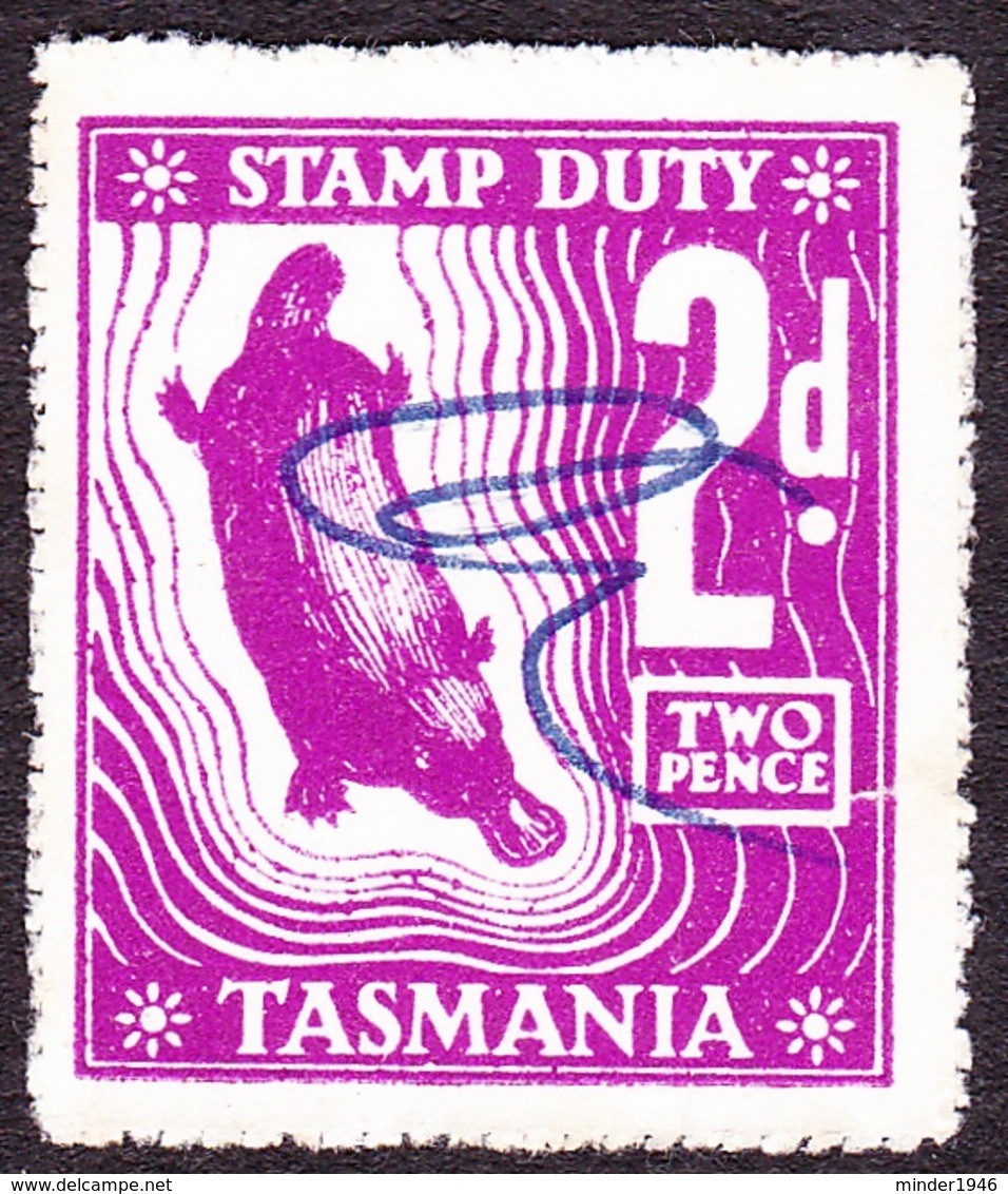 TASMANIA 2d Purple Stamp Duty Revenue Stamp FU - Fiscale Zegels