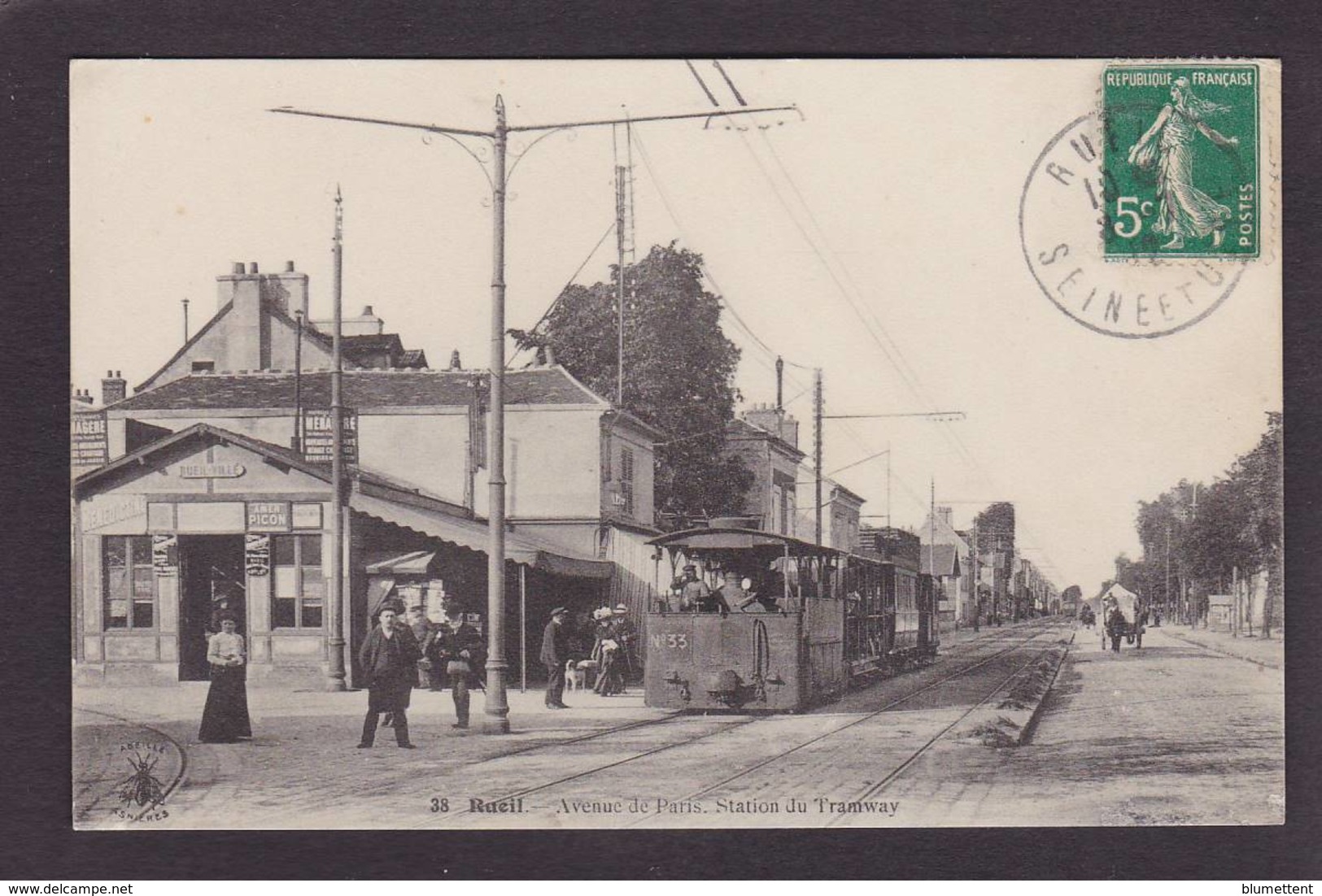 CPA Hauts De Seine 92 Rueil Gare Chemin De Fer Tramway Circulé - Rueil Malmaison