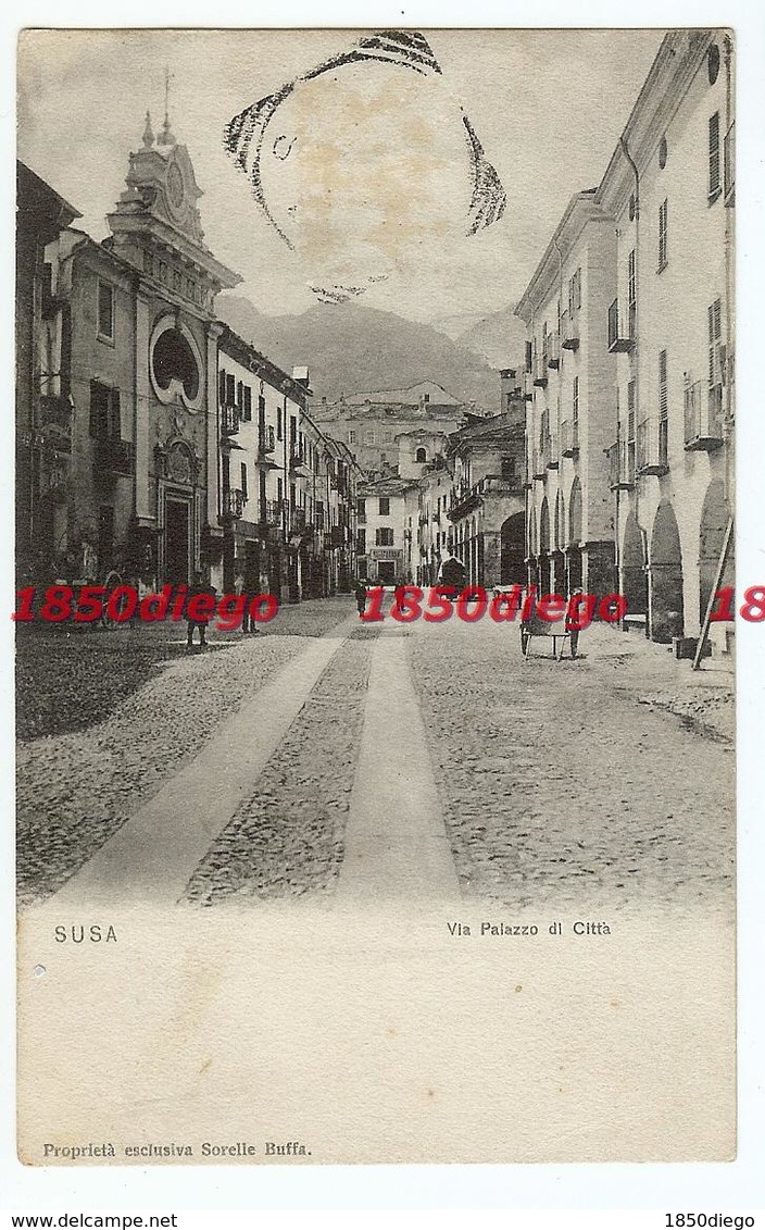 SUSA - VIA PALAZZO DI CITTA' F/PICCOLO VIAGGIATA ANIMAZIONE - Moncalieri