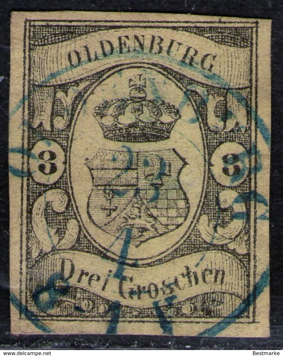 Oldenburg 23/1 Auf 3 Groschen Gelb - Oldenburg Nr. 8 - Oldenburg