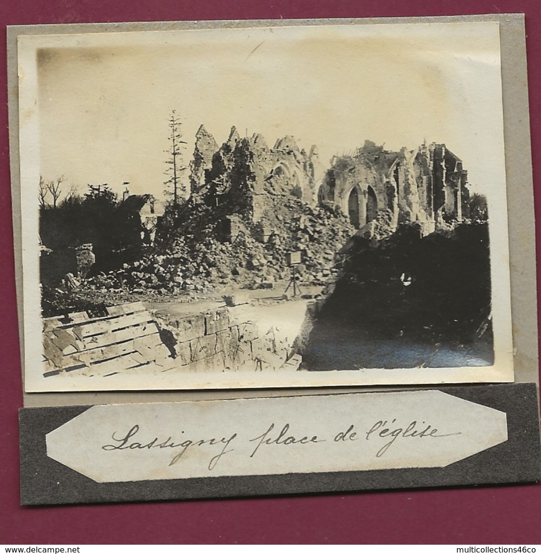 150420B - PHOTO MILITARIA GUERRE 1914 18 - 60 LASSIGNY Place De L'église Bombardement Ruines - Lassigny