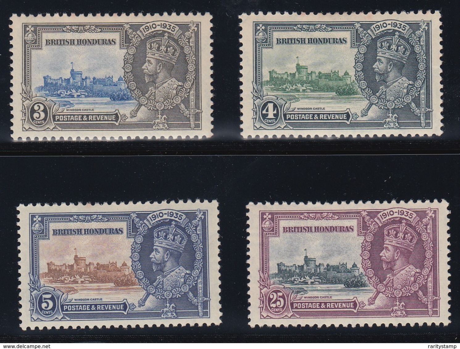 BRITISH HONDURAS  1935 SILVER JUBILEE  SG 143/146  MLH CV £21 - British Honduras (...-1970)