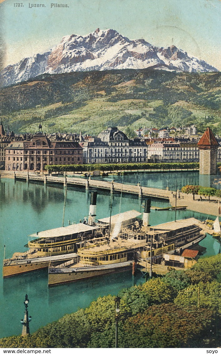 7 CP Luzern Paddle Boat Bateaux à Aube . - Ferries