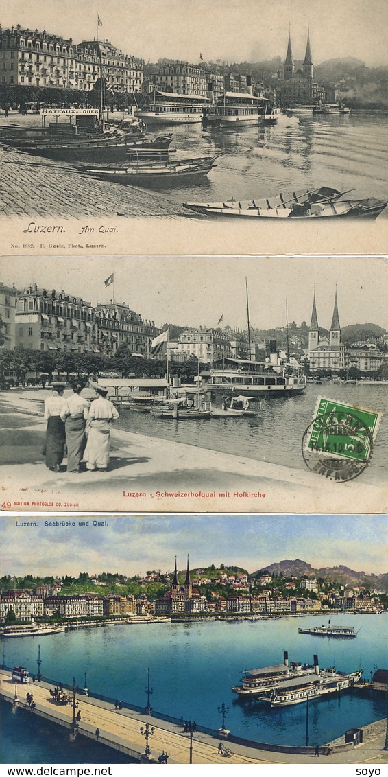 7 CP Luzern Paddle Boat Bateaux à Aube . - Ferries