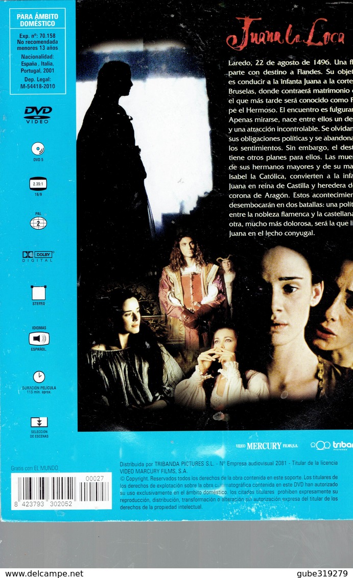 CINEMA DVD - ESP-ITA-PORT  1993 - JUANA LA LOCA - PILAR LOPEZ DE AYALA-DANIELE LIOTTI-DIR VICENTE ARANDA -MERCURY -TRIBA - History