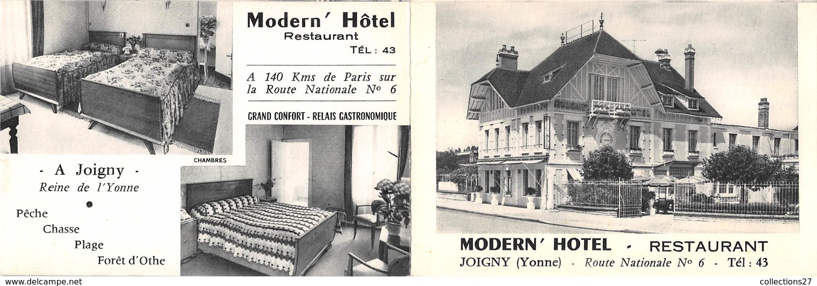 89-JOIGNY- MODERN'HOTEL - CARTE DEPLIANTE - Joigny