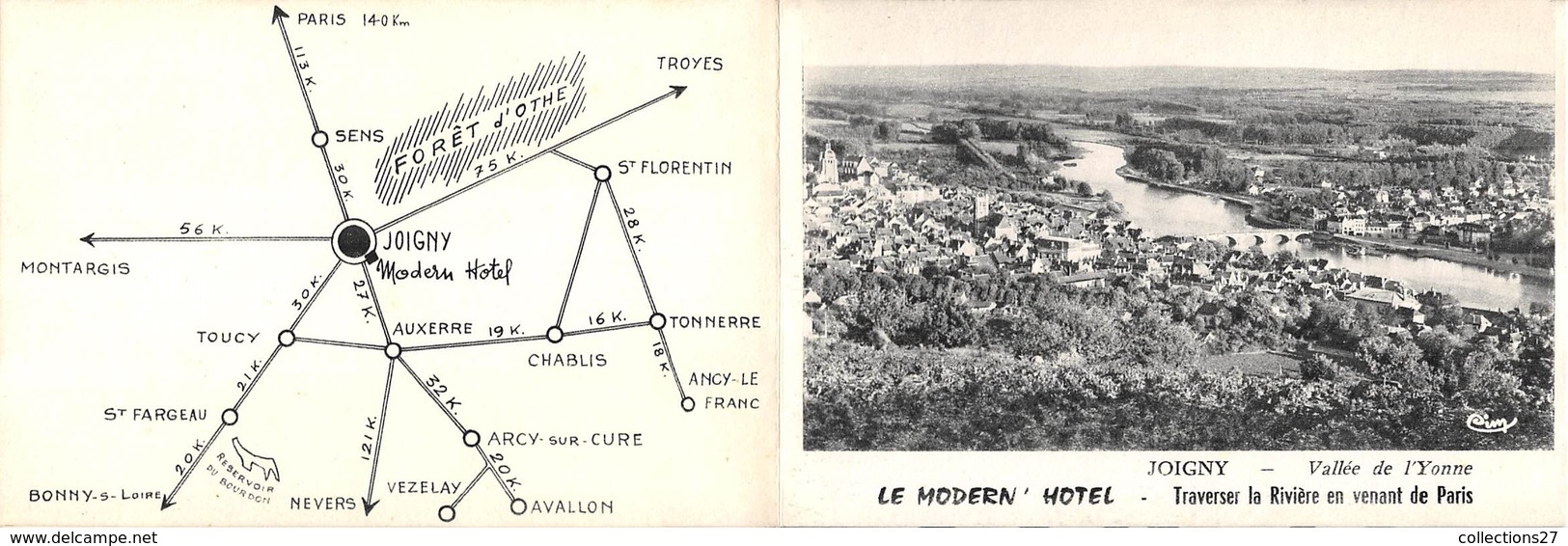 89-JOIGNY- MODERN'HOTEL - CARTE DEPLIANTE - Joigny